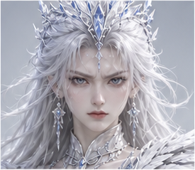 Human · silver regalia — Determined expression