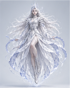 Human · silver regalia — Floating pose