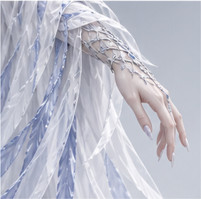 Human · silver regalia — Hand detail