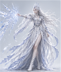 Human · silver regalia — Ice casting