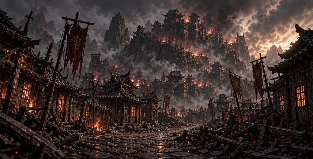 Burning Settlement — Establishing view