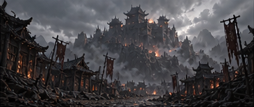 Burning Settlement — Overcast lighting