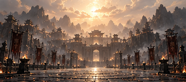 Celestial Battlefield — Dawn lighting
